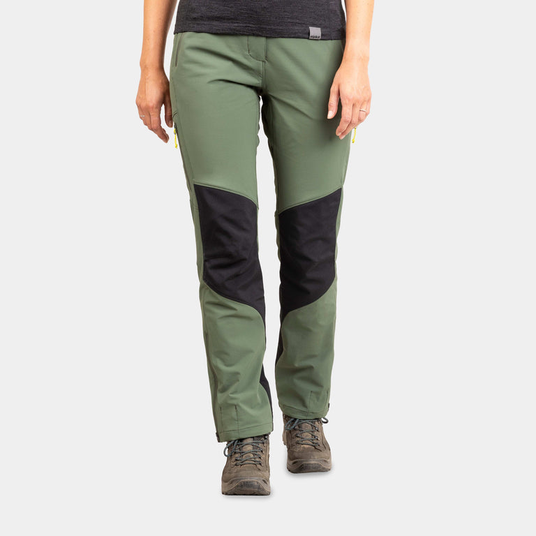 alpkit womens ardent softshell pants in alder green