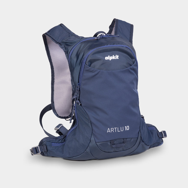 alpkit artlu 10l running backpack in nemo blue