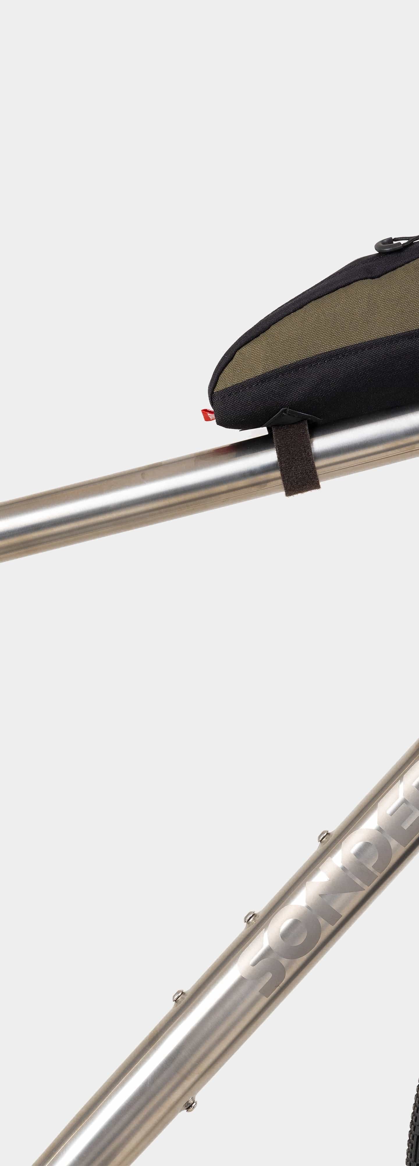 alpkit fuel pod 0.75 top tube bag cockpit bag in olive green