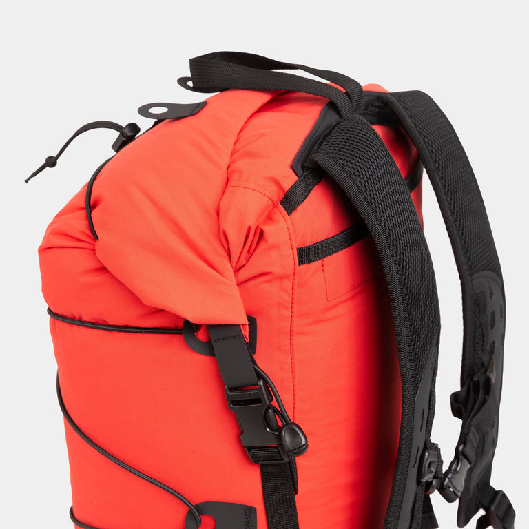 alpkit Gourdon 25 dry bag backpack in chilli red roll top