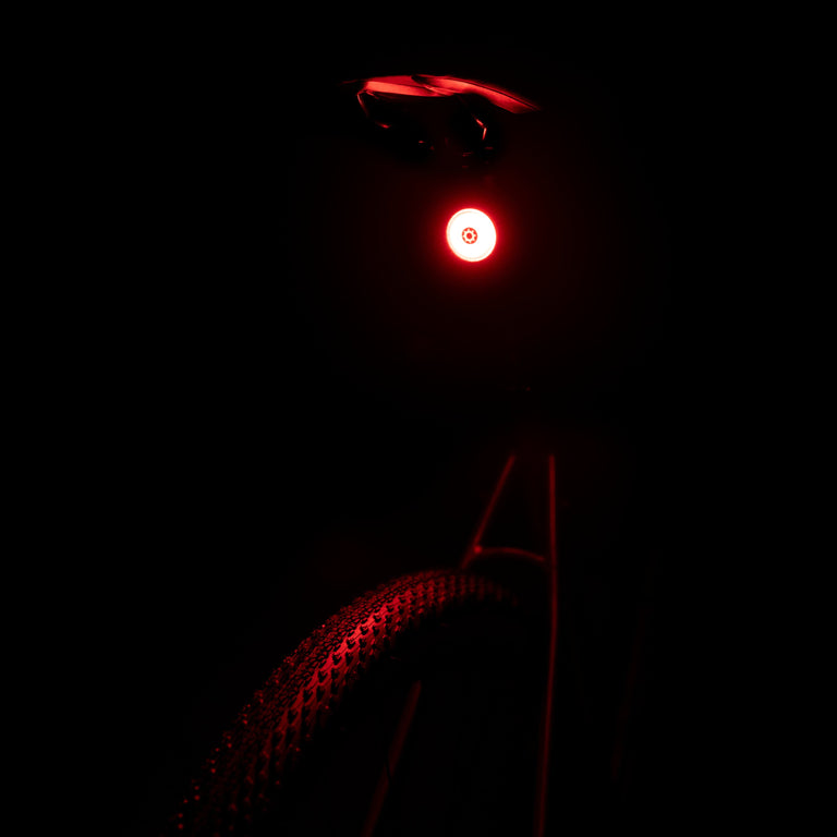 alpkit halo rear bike light at night