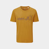 alpkit knot organic cotton tee in curcuma mustard yellow
