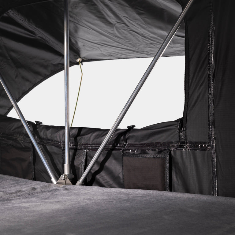 Lookout Folding Roof Tent in Black folding mechanism