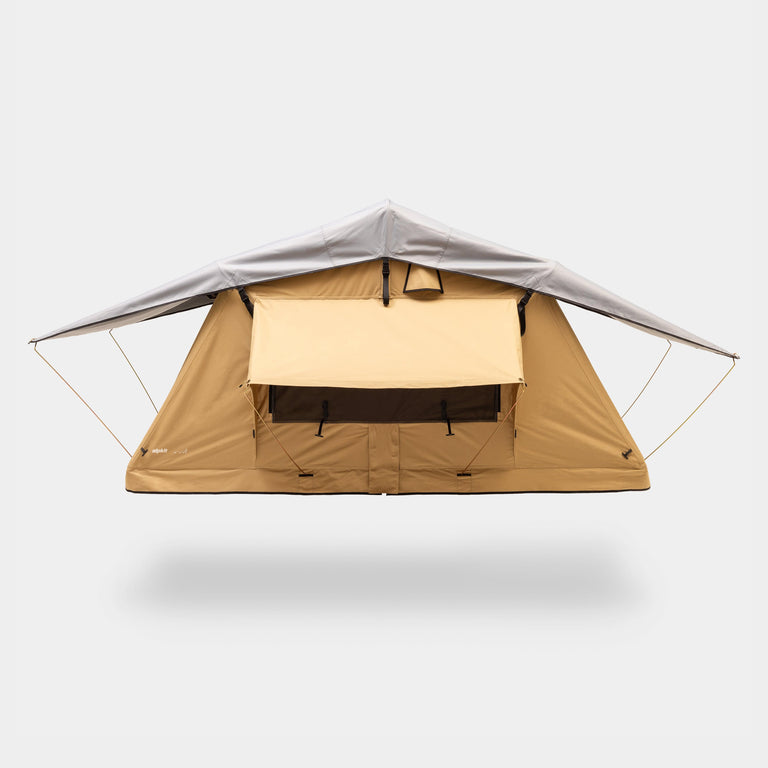 Alpkit Lookout Roof Tent in Tan, pitched side view