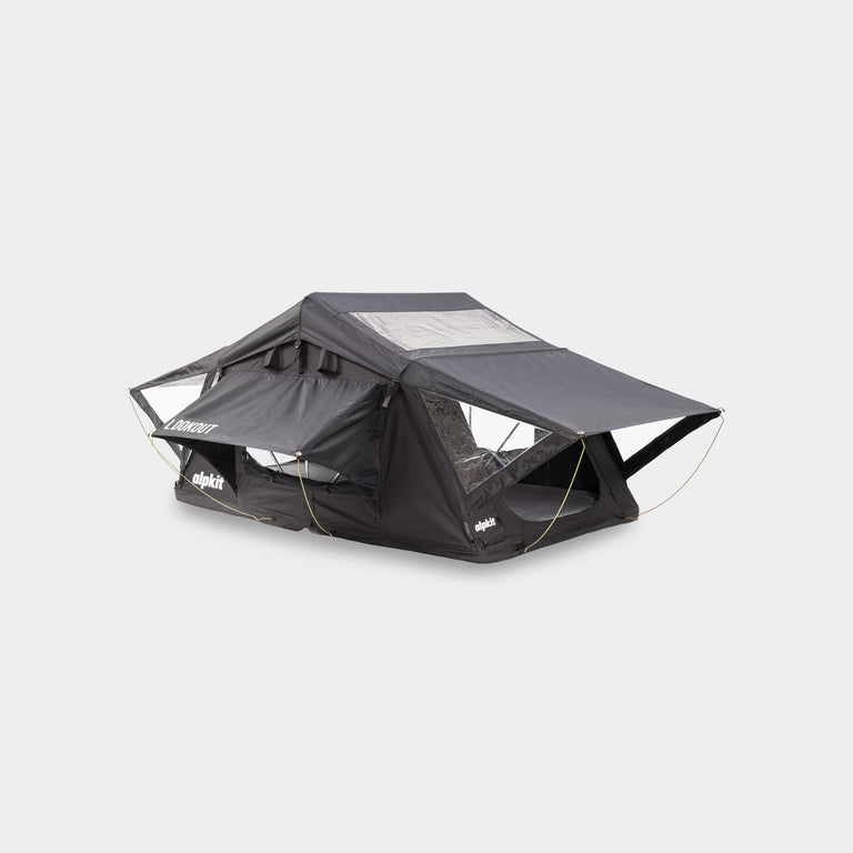 Lookout Folding Roof Tent in Black pitched