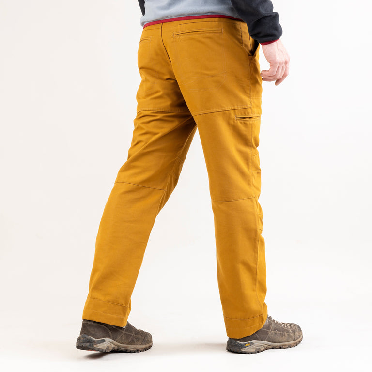 alpkit bergen trousers in ochre yellow back