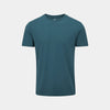 alpkit mens blank canvas tee organic cotton tee shirt in star gazer blue green - closed