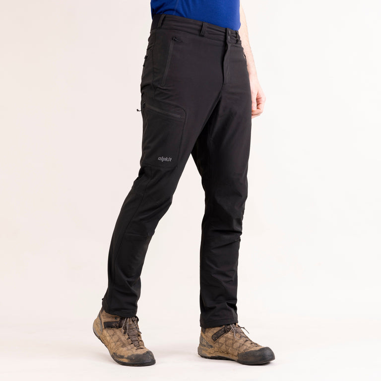 Alpkit mens chilkoot softshell trousers in black front 