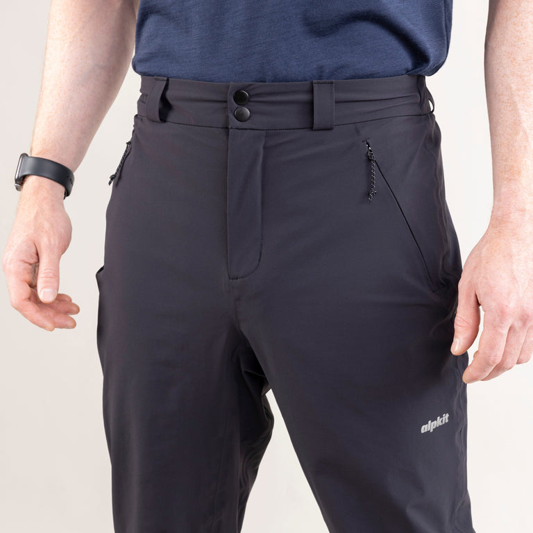 alpkit mens equinox waterproof trousers in black waistband