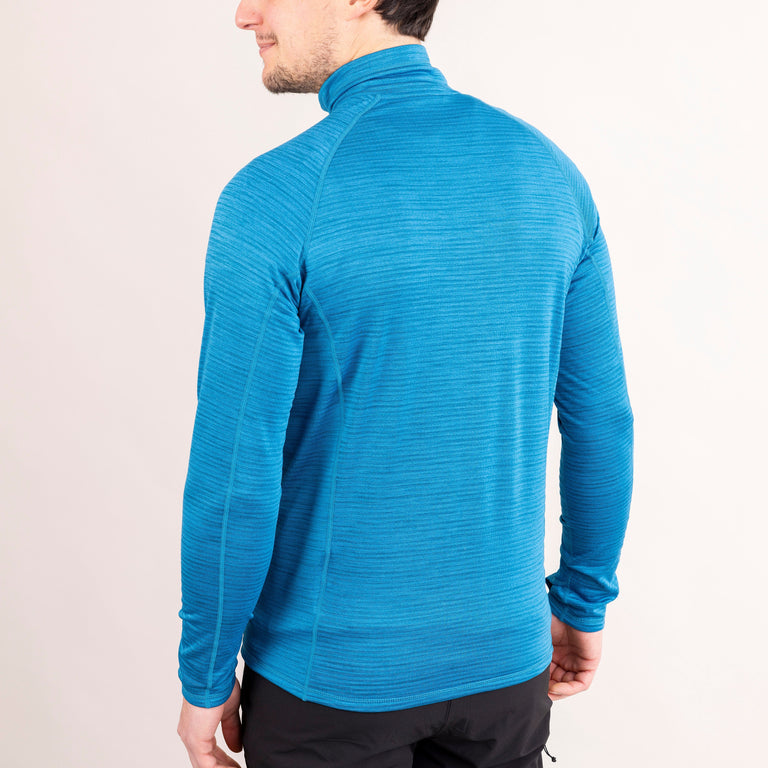 alpkit mens griffon half zip fleece in reef blue back