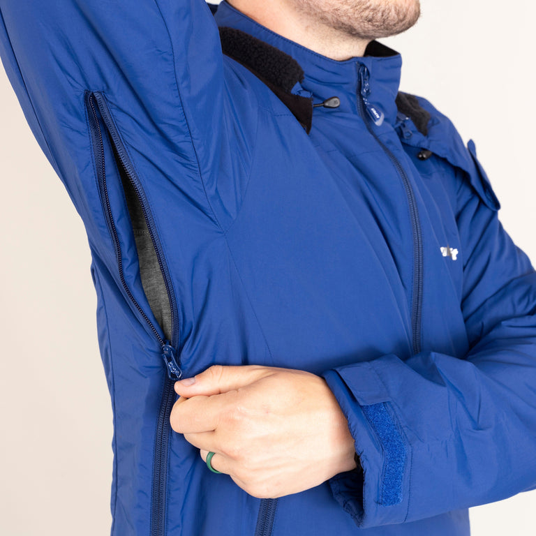 mens Alpkit jura mountain smock in nemo blue pit zips