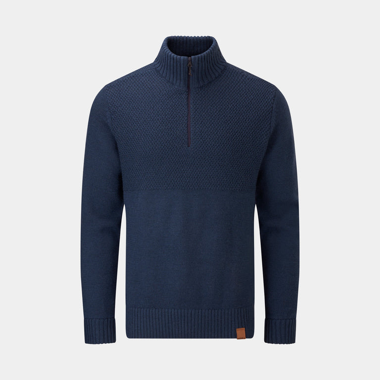 Men's Norge Half-Zip wool jumper in Outerspace
