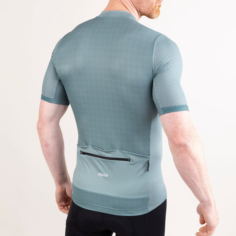 alpkit Paradiso mens short sleeve cycling jersey in alder back