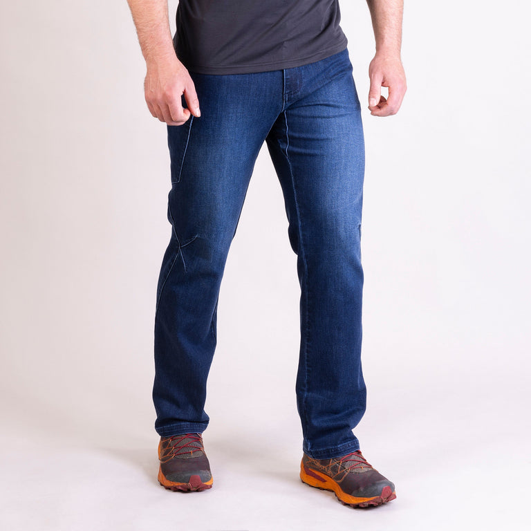 alpkit mens sequence jeans in darkwash front |aj