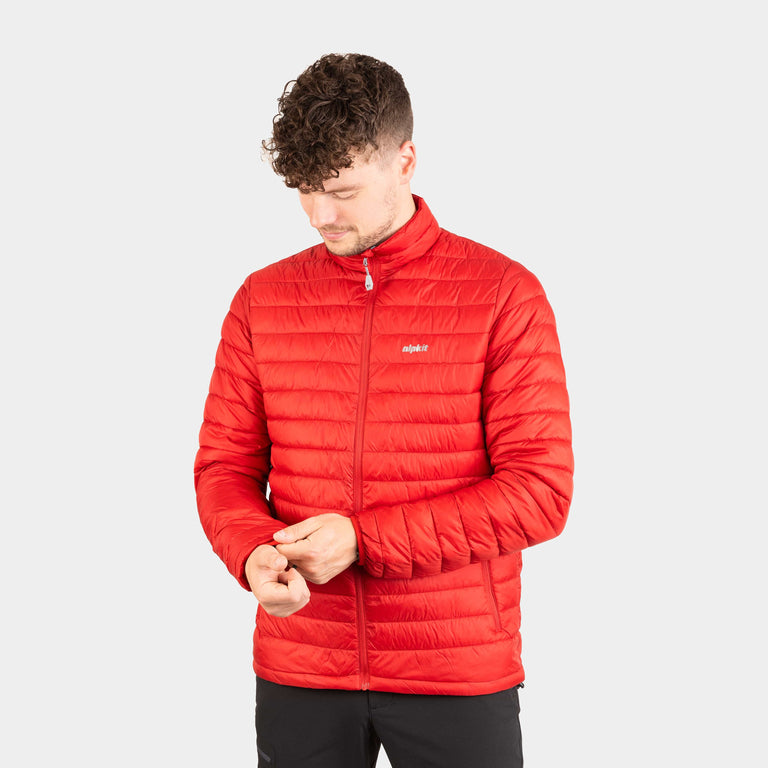 alpkit mens talini insulation jacket in chilli red