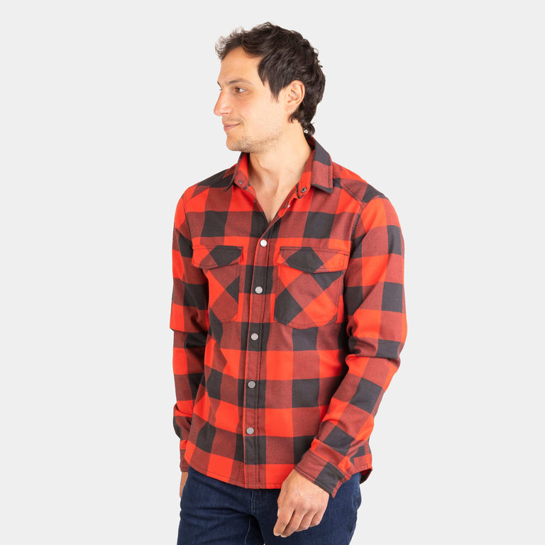 alpkit mens woodsmoke shirt in buffalo red