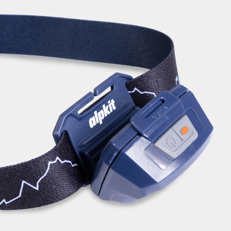 alpkit muon headtorch in outerspace blue