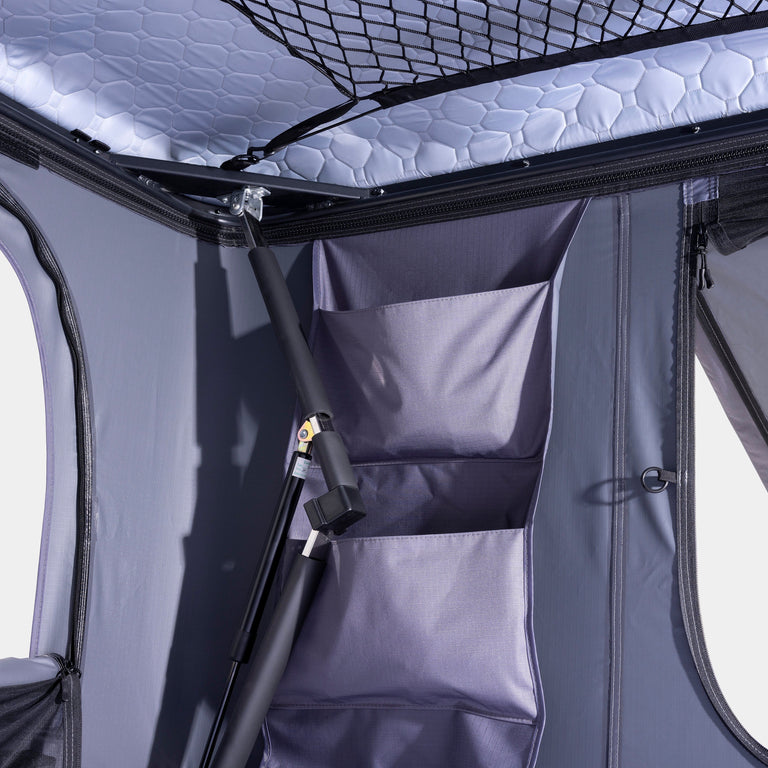 Nest pop up roof tent storage pockets