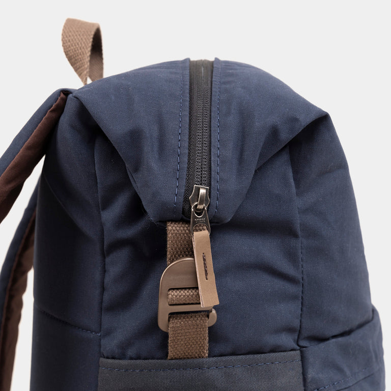 alpkit palm backpack in navy blue zip - closed