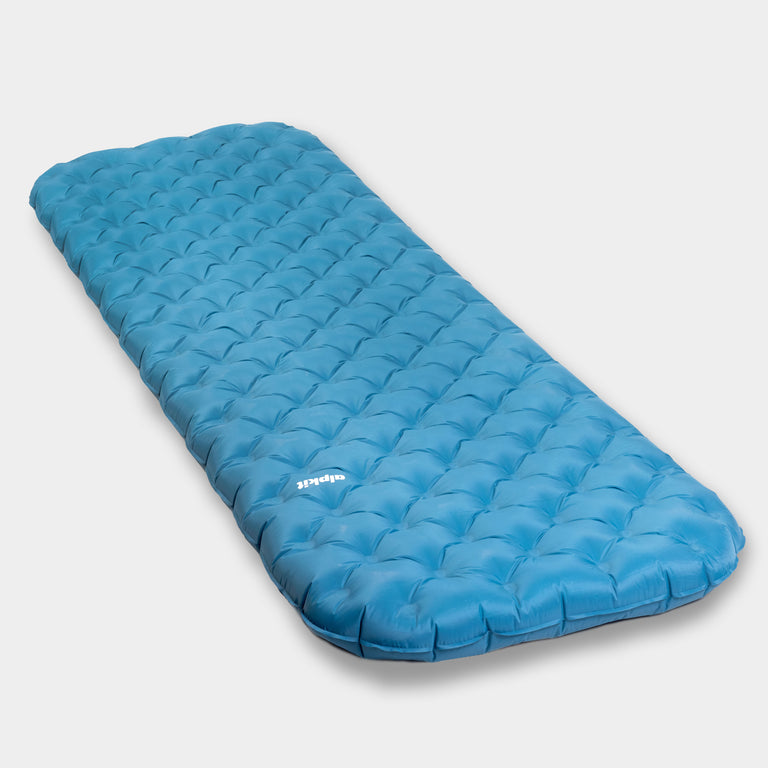 Radiant insulated inflatable camping mat in Nemo blue - closed