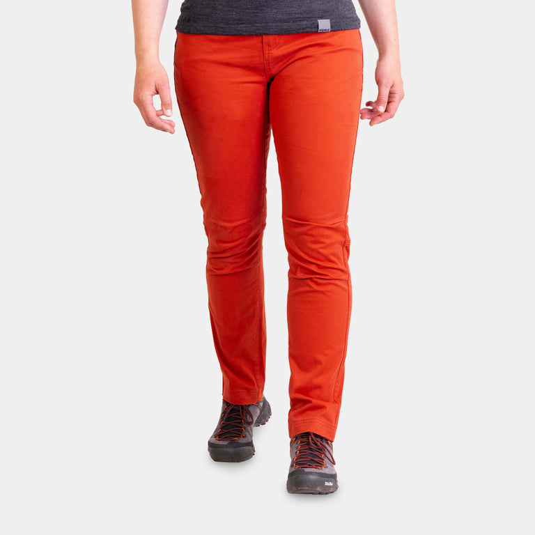 alpkit womens bloc pants in brick red