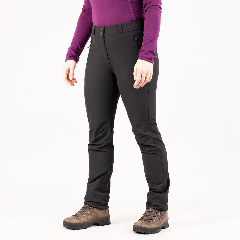 Alpkit womens chilkoot softshell trousers in black front