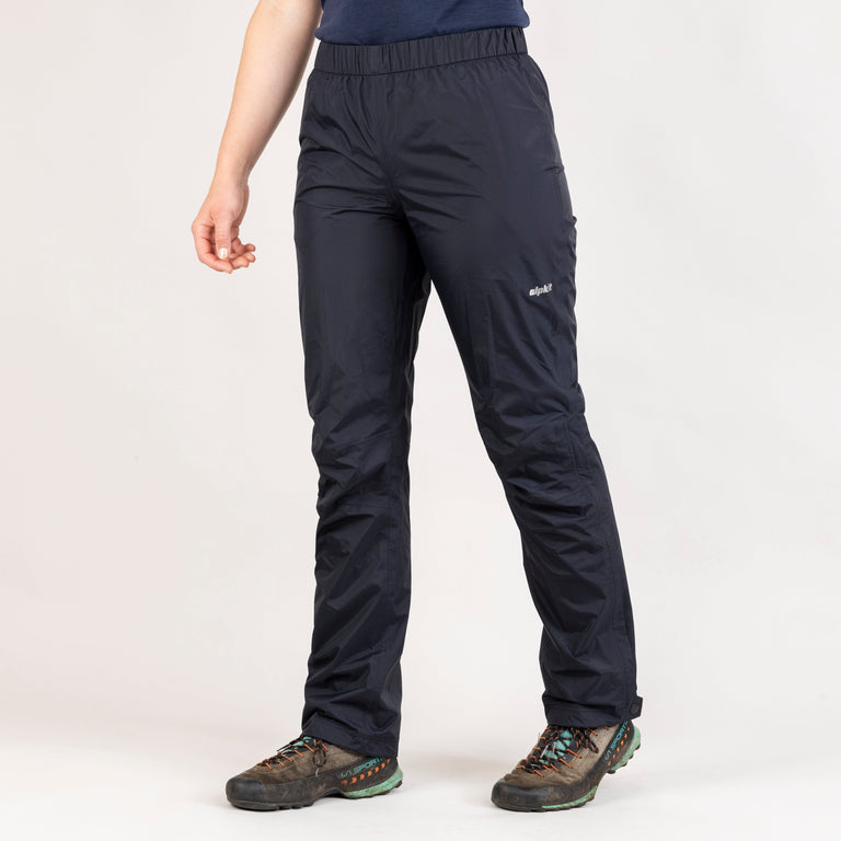 alpkit womens cloudburst waterproof overtrousers in black front