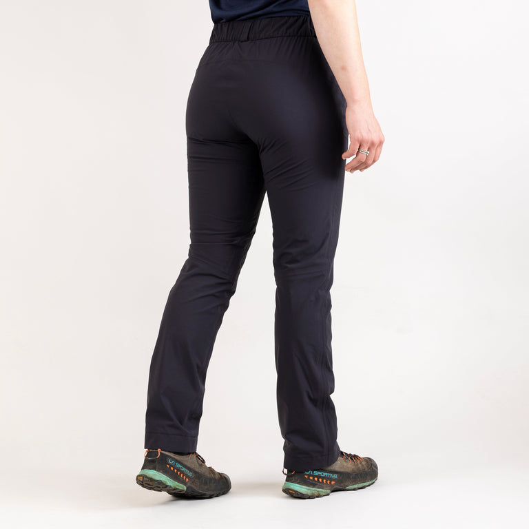 alpkit womens equinox waterproof trousers in black back