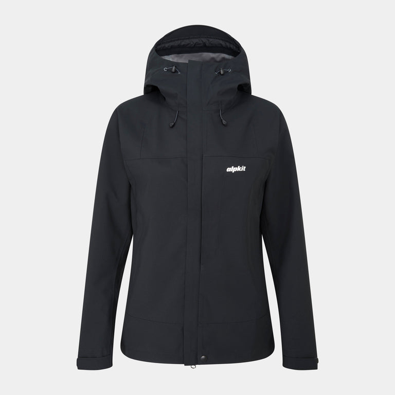 alpkit womens fortitude waterproof jacket in black