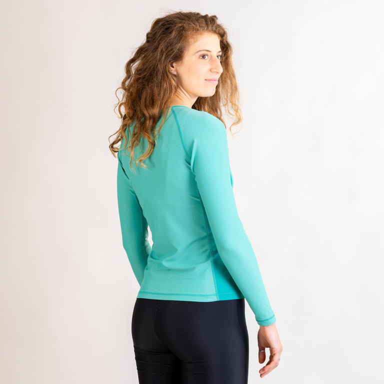 alpkit hurley womens swimming top in aegean green back