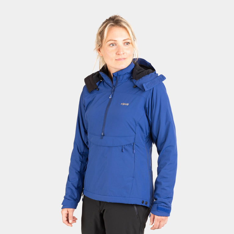 Alpkit women's Jura Mountain Smock weatherproof jacket in nemo blue