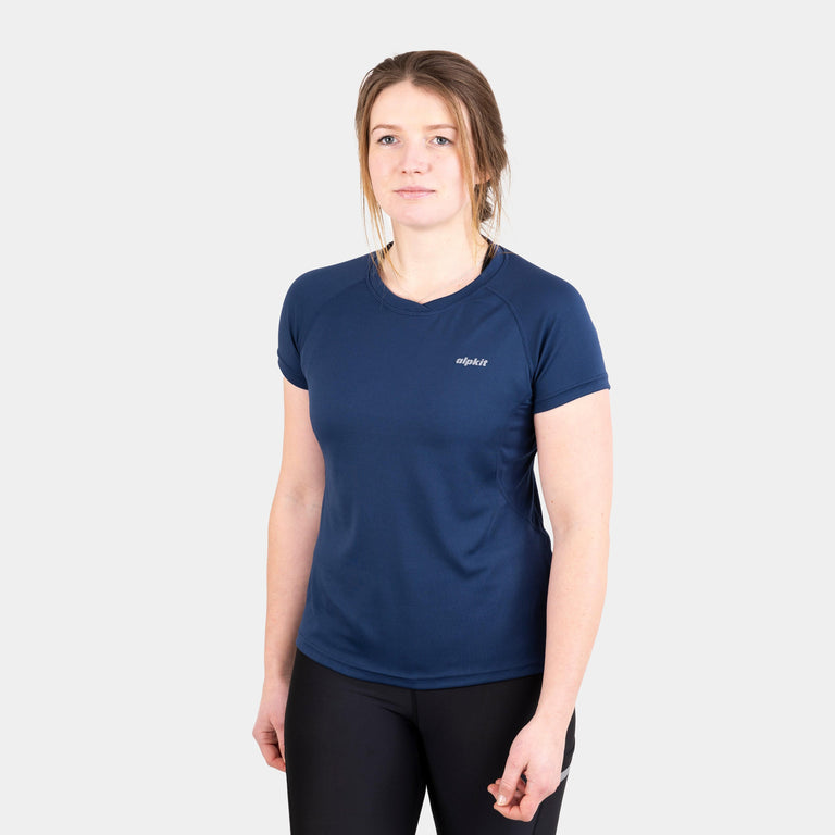 womens Alpkit Koulin trail short sleeve baselayer in outer space