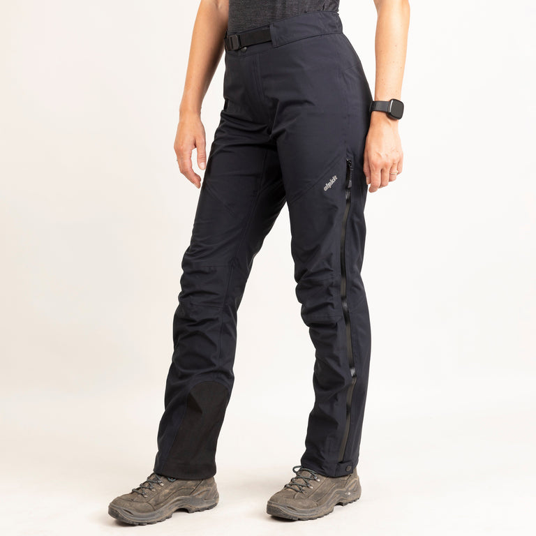 alpkit womens nautilus waterproof trousers in black front