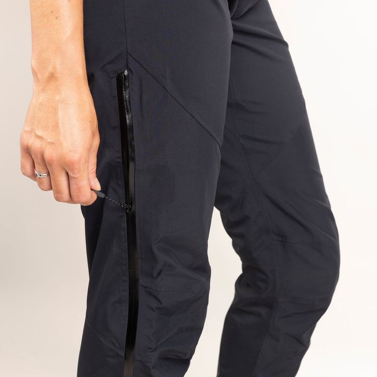 alpkit womens nautilus waterproof trousers in black vent zip