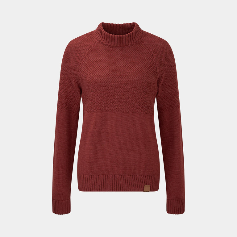 Rago Women's Moss Knit jumper in Brick red