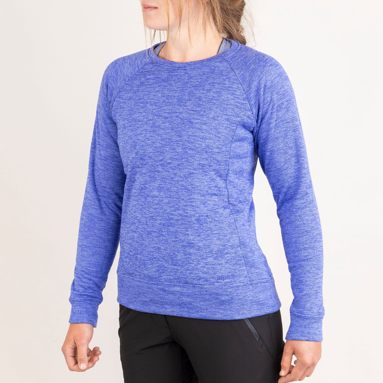 alpkit womens redpoint crew neck jumper in iris purple front