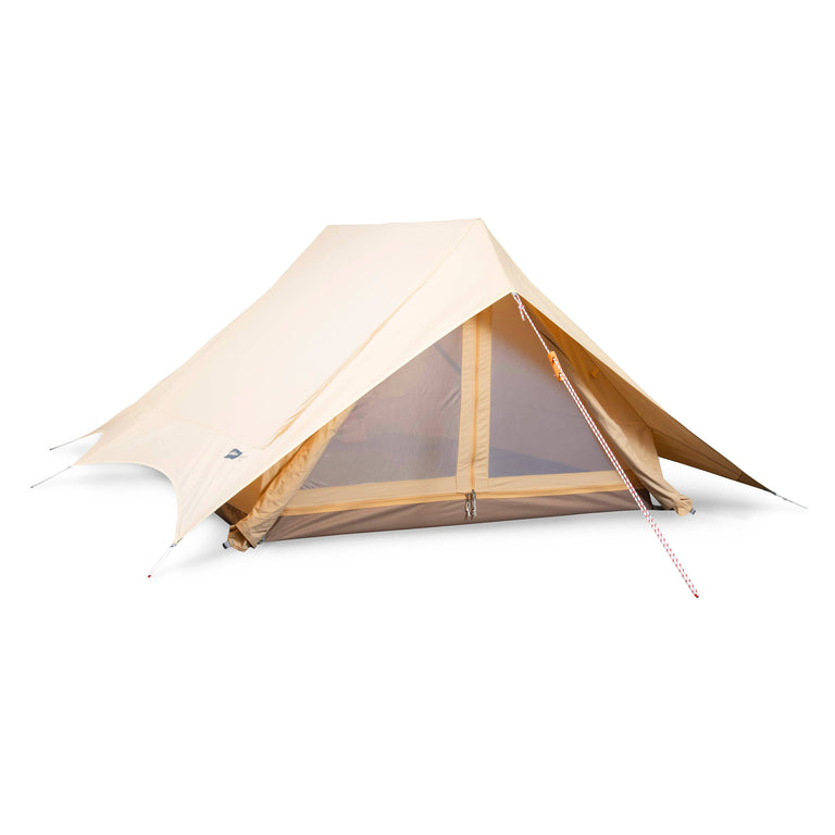 alpkit frejus organic cotton poly cotton a-frame tent doors rolled