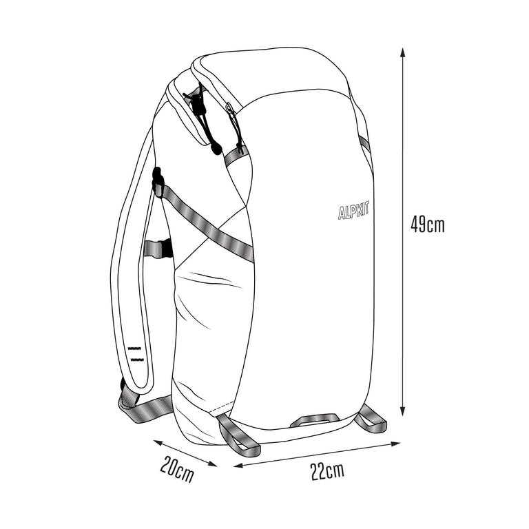 alpkit Gnarl 15L pack size 