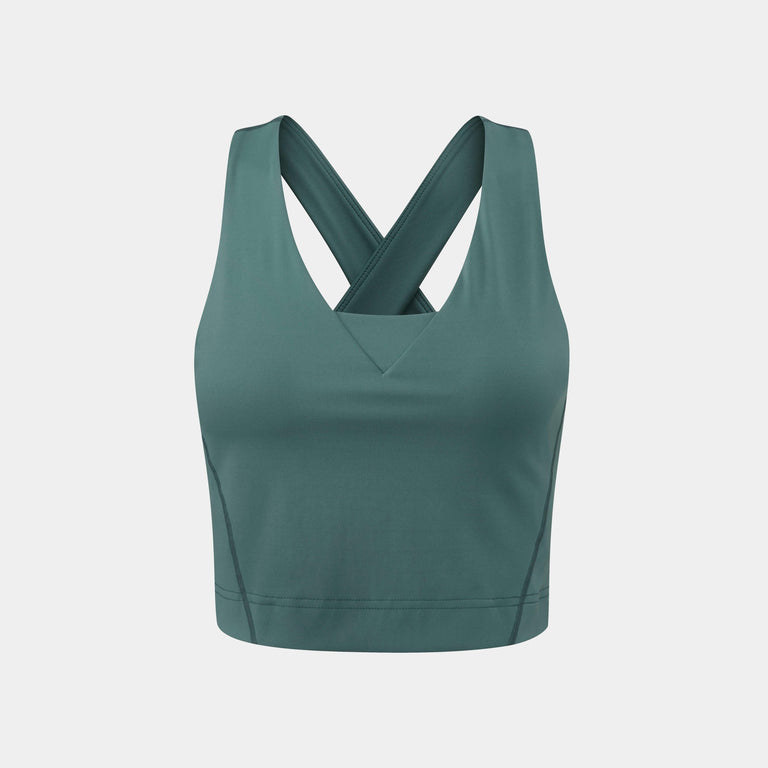 Alpkit arco vest crop top in spruce - closed