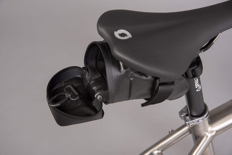 Alpkit bato waterproof saddlebag in black inside