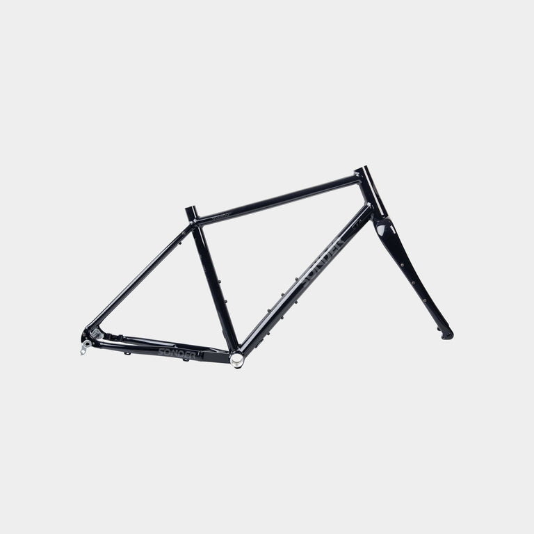 sonder camino al aluminium gravel bike frame and fork in black - closed