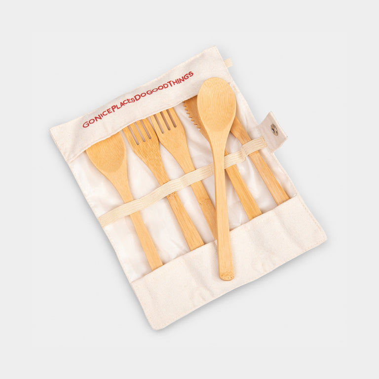 alpkit bamboo cutlery roll set