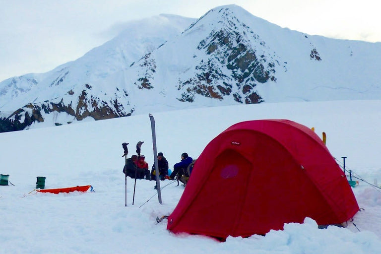 zhota tent pitched mountain snow