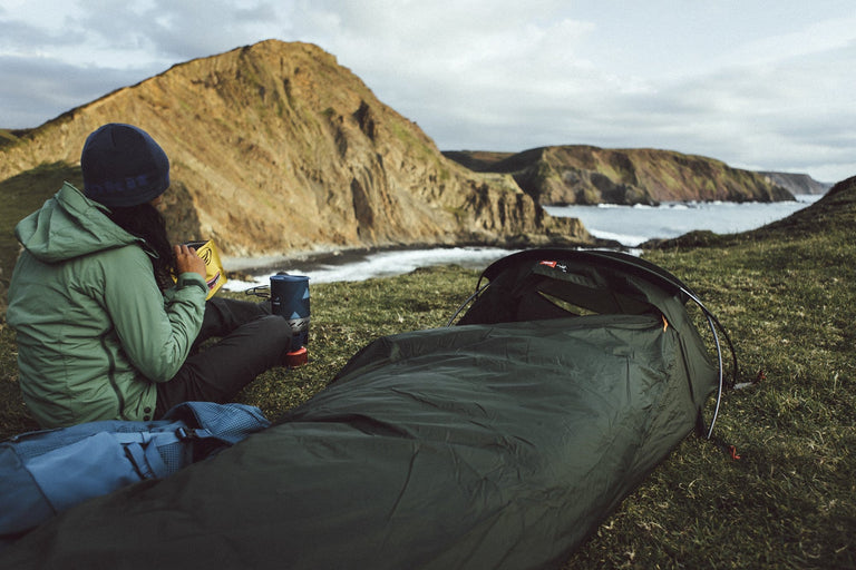 Alpkit elan hooped bivy pitched - action