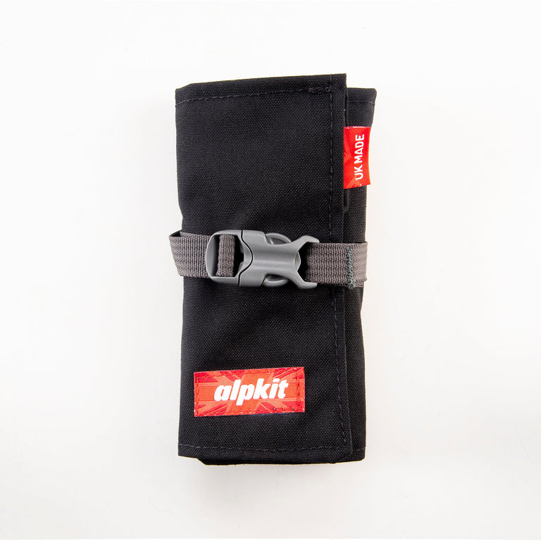 alpkit enchilada tool roll for cycling in black closed