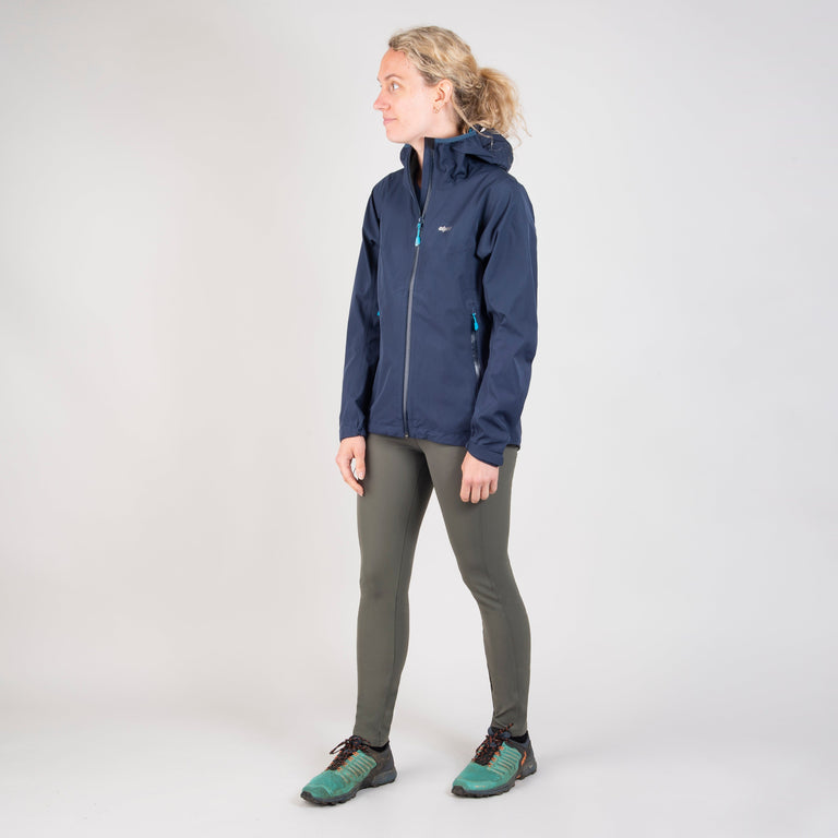 alpkit escapade womens walking trekking tights in thyme green outfit - closed