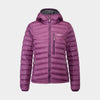 womens alpkit filoment hoody down jacket in grape