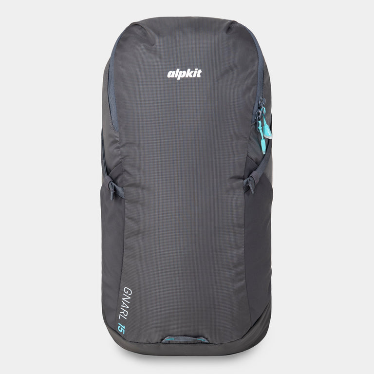 alpkit gnarl 15 backpack day sack in dark grey front