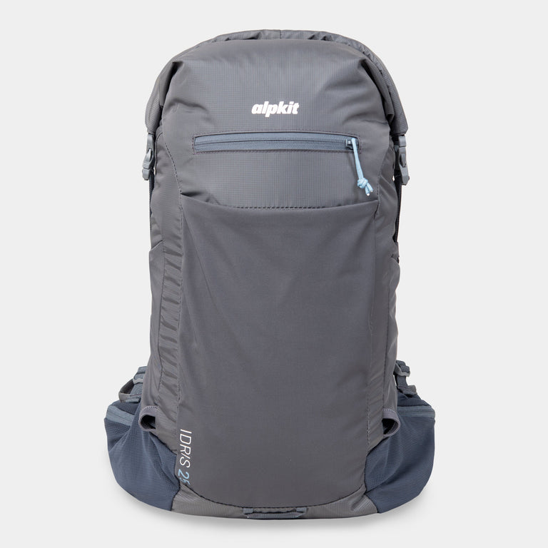 alpkit Idris 25L mountain marathon pack in dark grey front