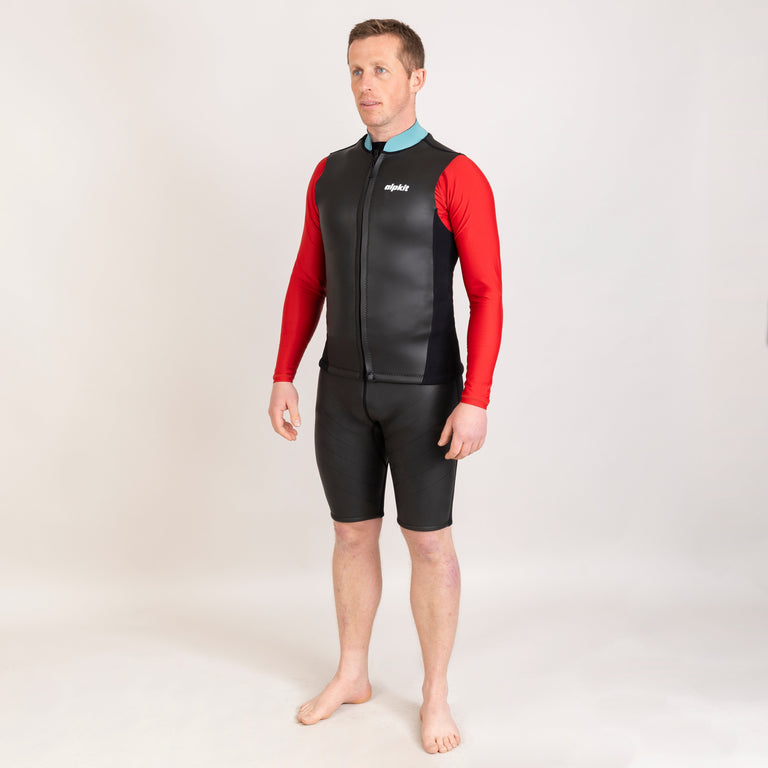 alpkit element wetsuit mens vest in black outfit